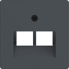 HAGER - A.x/C.x Zstk. für UAE Steckd. 2f, 50x50 mm, anthraz. m., lack.