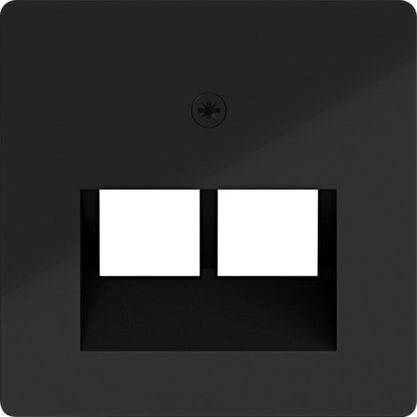 HAGER - A.x/C.x Zstk. für UAE Steckd. 2f, 50x50 mm, nachtschwarz gl.