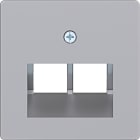 HAGER - A.x/C.x Zstk. für UAE Steckd. 2f, 50x50 mm, titan matt lack.