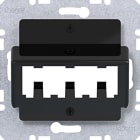 HAGER - A.x/C.x Zentralplatte für 3 MINI-COM Module, nachtschwarz glänzend