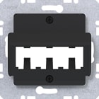 HAGER - A.x/C.x Zentralplatte für 3 MINI-COM Module, nachtschwarz matt