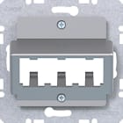 HAGER - A.x/C.x Zentralplatte für 3 MINI-COM Module, titan matt, lack.