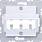 HAGER - A.x/C.x Zentralplatte für 3 MINI-COM Module, lichtweiß glänzend