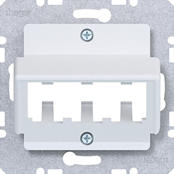 HAGER - A.x/C.x Zentralplatte für 3 MINI-COM Module, lichtweiß matt