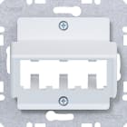 HAGER - A.x/C.x Zentralplatte für 3 MINI-COM Module, lichtweiß matt