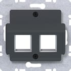 HAGER - A.x/C.x Zentralpl. 2f. für AMP Jacks, 30°, anthrazit matt, lack.