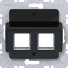 HAGER - A.x/C.x Zentralpl. 2f. für AMP Jacks, 30°, nachtschwarz glänzend