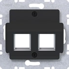 HAGER - A.x/C.x Zentralpl. 2f. für AMP Jacks, 30°, nachtschwarz matt