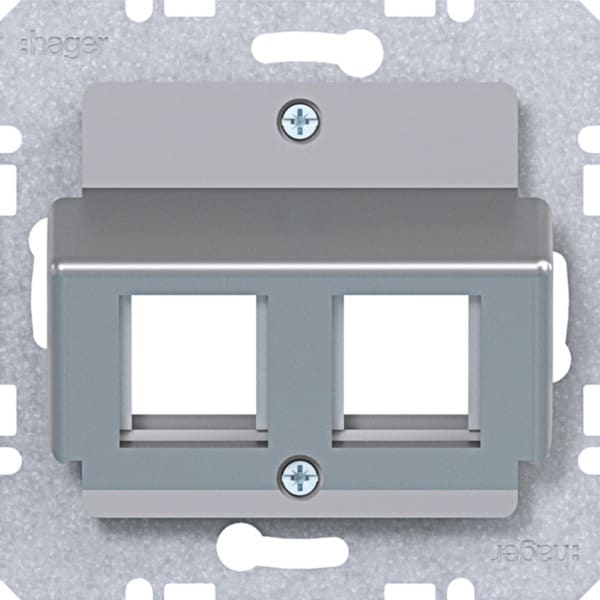 HAGER - A.x/C.x Zentralpl. 2f. für AMP Jacks, 30°, titan matt, lack.