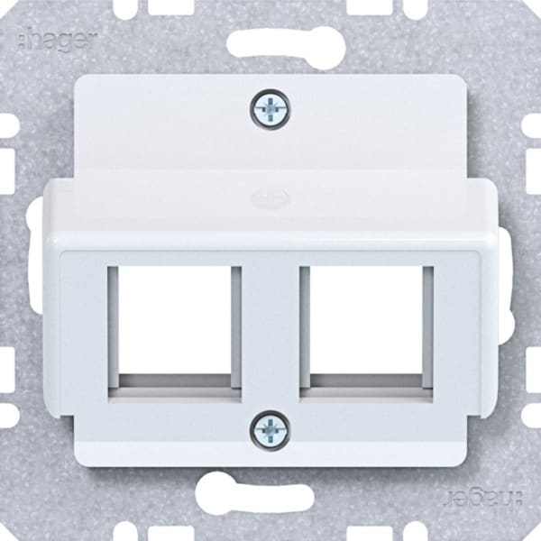 HAGER - A.x/C.x Zentralpl. 2f. für AMP Jacks, 30°, lichtweiß glänzend