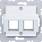 HAGER - A.x/C.x Zentralpl. 2f. für AMP Jacks, 30°, lichtweiß glänzend