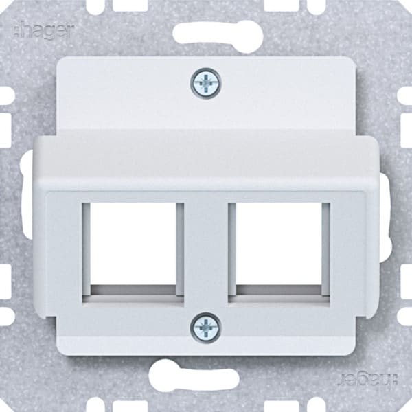 HAGER - A.x/C.x Zentralpl. 2f. für AMP Jacks, 30°, lichtweiß matt