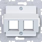 HAGER - A.x/C.x Zentralpl. 2f. für AMP Jacks, 30°, lichtweiß matt