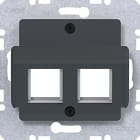 HAGER - A.x/C.x/Sx/Bx/Qx/K Zentralpl. 2f. für Krone Jacks, anthrazit m., lack.