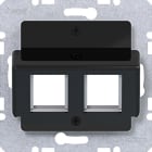 HAGER - A.x/C.x/Sx/Bx/Qx/K Zentralpl. 2f. für Krone Jacks, nachtschwarz gl.