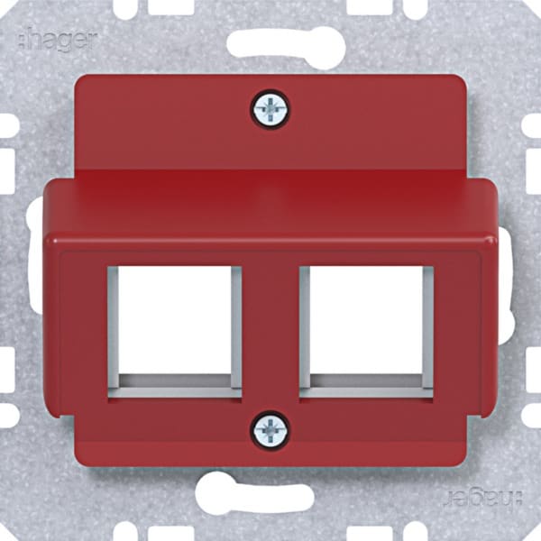 HAGER - A.x/C.x/Sx/Bx/Qx/K Zentralpl. 2f. für Krone Jacks, rot glänzend