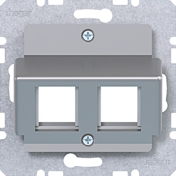 HAGER - A.x/C.x/Sx/Bx/Qx/K Zentralpl. 2f. für Krone Jacks, titan m., lackiert