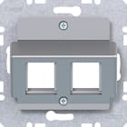 HAGER - A.x/C.x/Sx/Bx/Qx/K Zentralpl. 2f. für Krone Jacks, titan m., lackiert