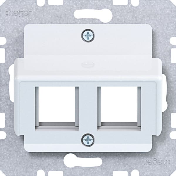 HAGER - A.x/C.x/Sx/Bx/Qx/K Zentralpl. 2f. für Krone Jacks, lichtweiß glänzend