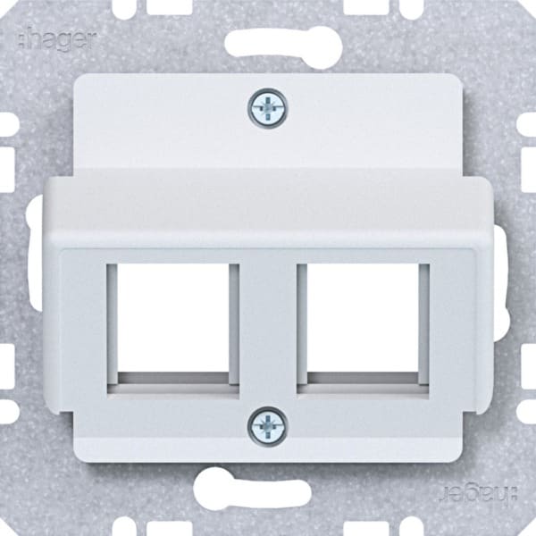 HAGER - A.x/C.x/Sx/Bx/Qx/K Zentralpl. 2f. für Krone Jacks, lichtweiß matt