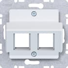 HAGER - A.x/C.x/Sx/Bx/Qx/K Zentralpl. 2f. für Krone Jacks, lichtweiß matt