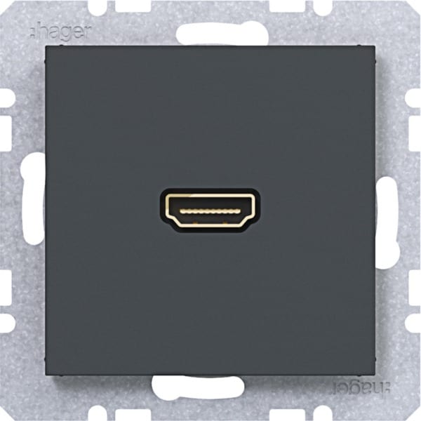HAGER - A.x/C.x Steckdose HDMI anthrazit matt, lack.