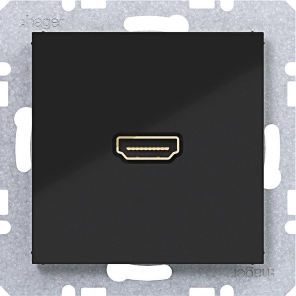 HAGER - A.x/C.x Steckdose HDMI nachtschwarz glänzend