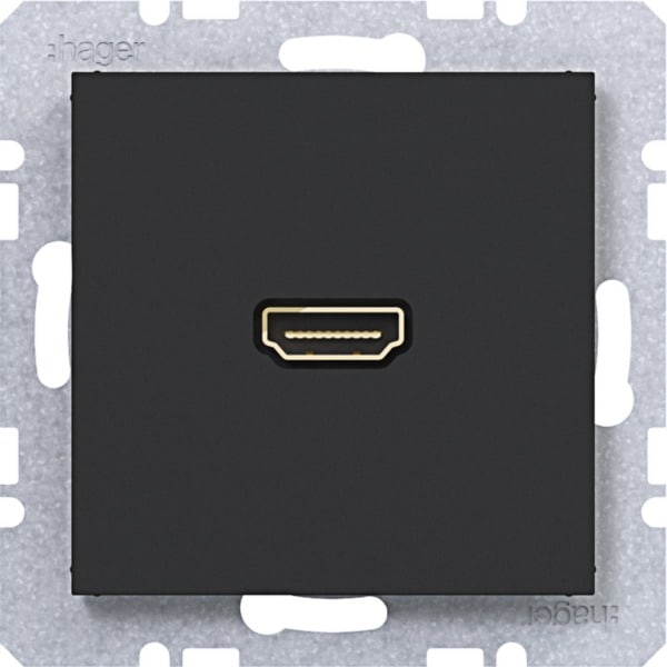 HAGER - A.x/C.x Steckdose HDMI nachtschwarz matt