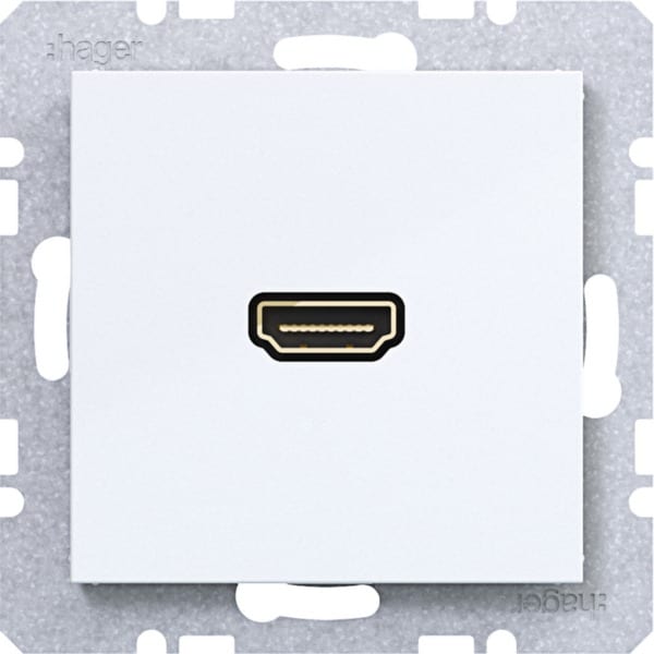 HAGER - A.x/C.x Steckdose HDMI lichtweiß glänzend