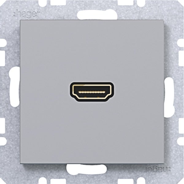 HAGER - A.x/C.x Steckdose HDMI 90° titan matt, lack.