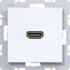 HAGER - A.x/C.x Steckdose HDMI 90° lichtweiß glänzend