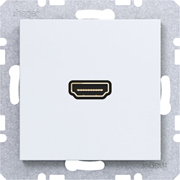 HAGER - A.x/C.x Steckdose HDMI 90° lichtweiß matt
