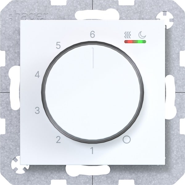 HAGER - A.x/C.x Temp.regler 230V/15W, Heizen/Kühlen, lichtweiß glänzend