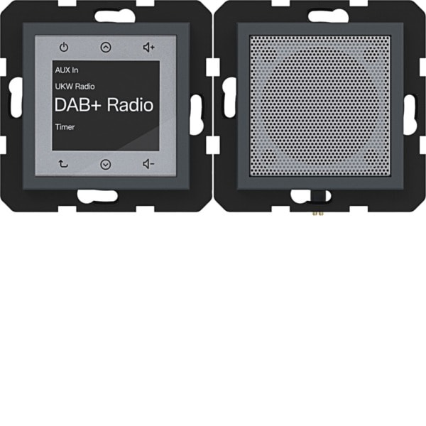 HAGER - A.x/C.x Radio Touch UP DAB+ mit Lautsprecher, anthrazit matt, lack.