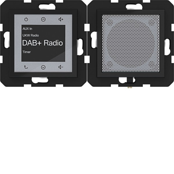 HAGER - A.x/C.x Radio Touch UP DAB+ mit Lautsprecher, nachtschwarz glänzend