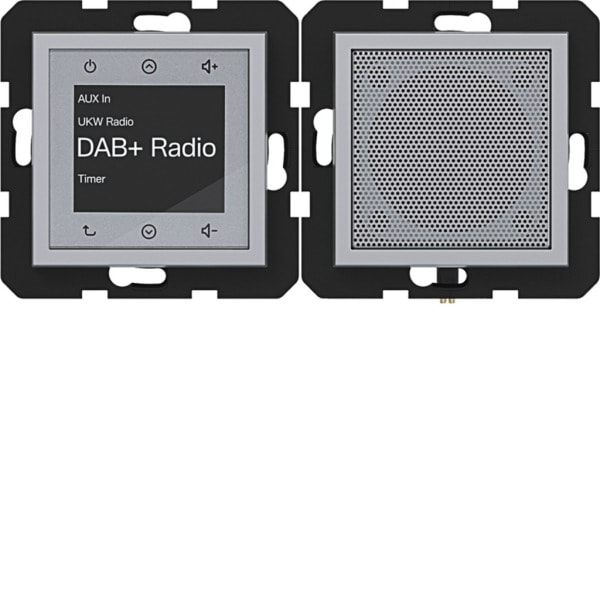 HAGER - A.x/C.x Radio Touch UP DAB+ mit Lautsprecher, titan matt, lack.