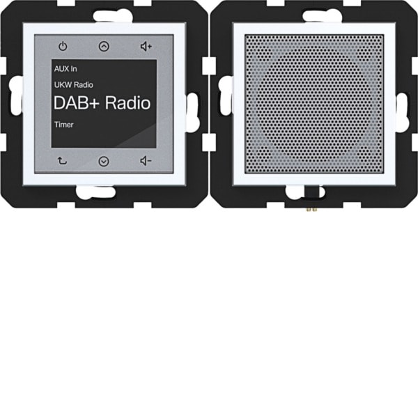 HAGER - A.x/C.x Radio Touch UP DAB+ mit Lautsprecher, lichtweiß glänzend