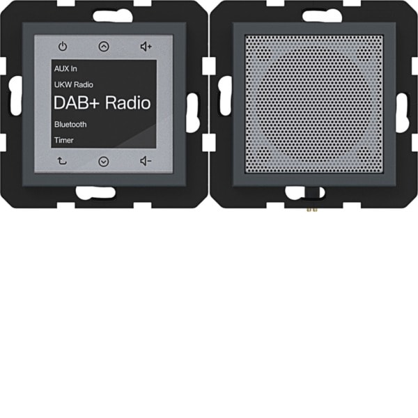 HAGER - A.x/C.x Radio Touch UP DAB+, Bluetooth mit LS, anthrazit matt, lack.