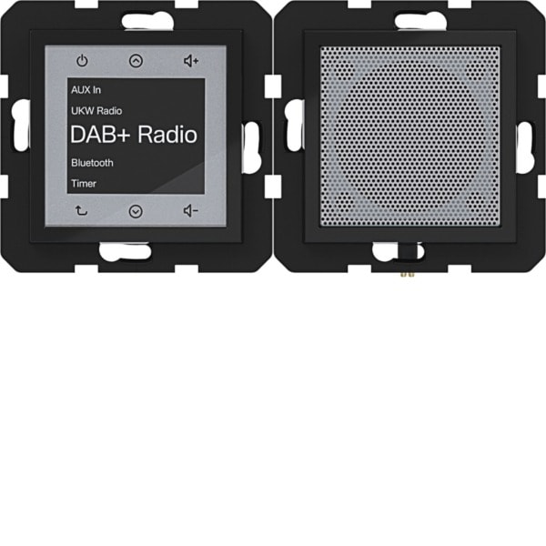 HAGER - A.x/C.x Radio Touch UP DAB+, Bluetooth mit LS, nachtschwarz glänzend