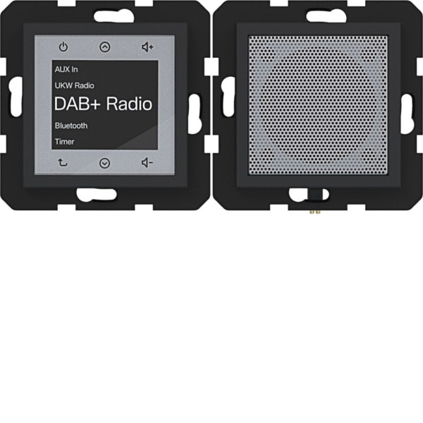HAGER - A.x/C.x Radio Touch UP DAB+, Bluetooth mit LS, nachtschwarz matt