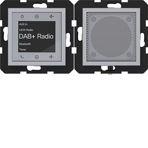 HAGER - A.x/C.x Radio Touch UP DAB+, Bluetooth mit LS, titan matt, lack.