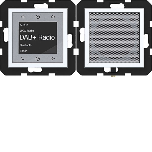 HAGER - A.x/C.x Radio Touch UP DAB+, Bluetooth mit Lautsprecher, lichtw. gl.