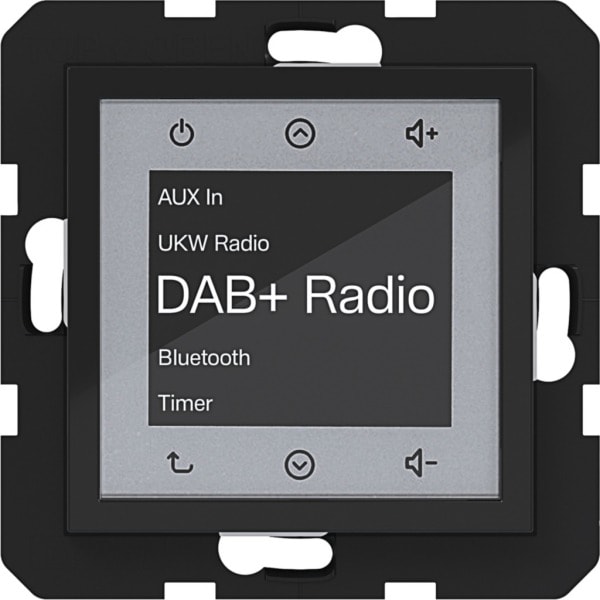 HAGER - A.x/C.x Radio Touch UP DAB+, Bluetooth, nachtschwarz glänzend