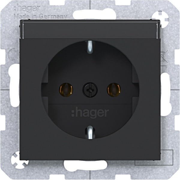 HAGER - A.x/C.x SSD mit Beschriftungsfeld nachtschwarz matt