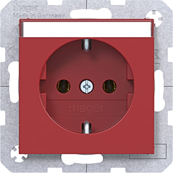 HAGER - A.x/C.x SSD mit Beschriftungsfeld rot glänzend
