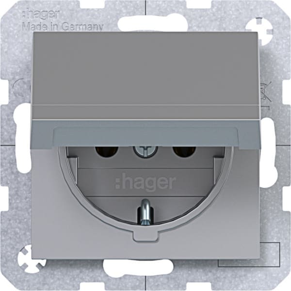 HAGER - A.x/C.x SSD mit Klappdeckel selbstschl., titan matt, lakiert