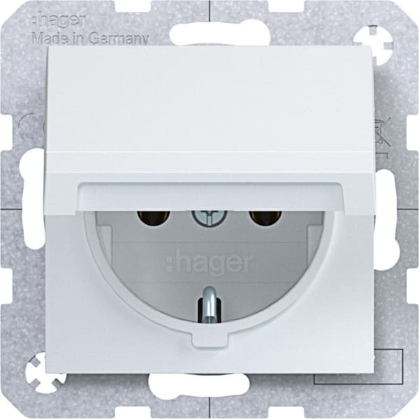 HAGER - A.x/C.x SSD mit Klappdeckel selbstschl., lichtweiß matt