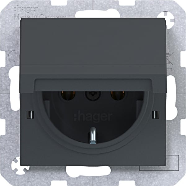 HAGER - A.x/C.x SSD mit Klappdeckel arretierend, anthrazit matt, lack.