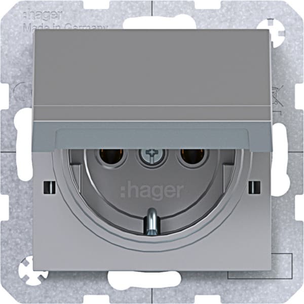 HAGER - A.x/C.x SSD mit Klappdeckel arretierend, titan matt, lack.
