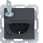 HAGER - A.x/C.x SSD mit Klappdeckel arretierend, Schloss, anthraz. m., lack.